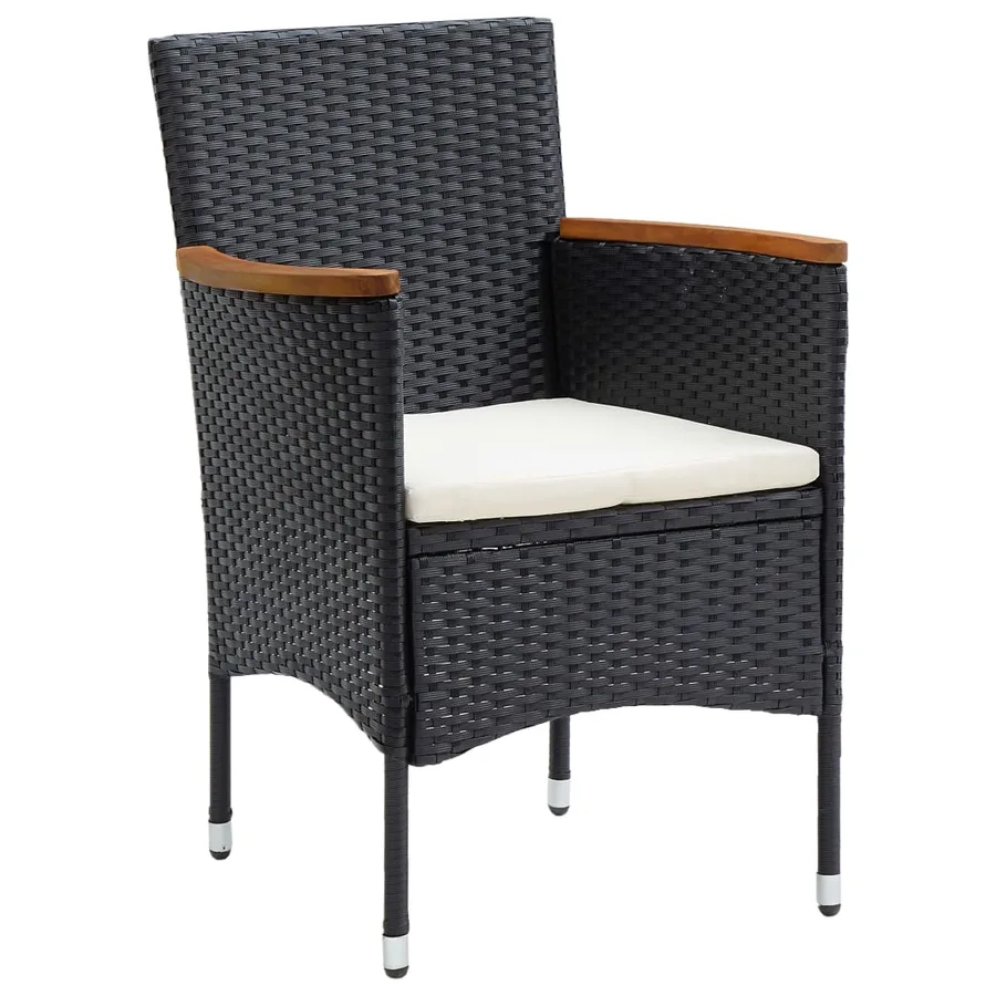 Ensemble à manger de jardin 5 pcs Noir - 3
