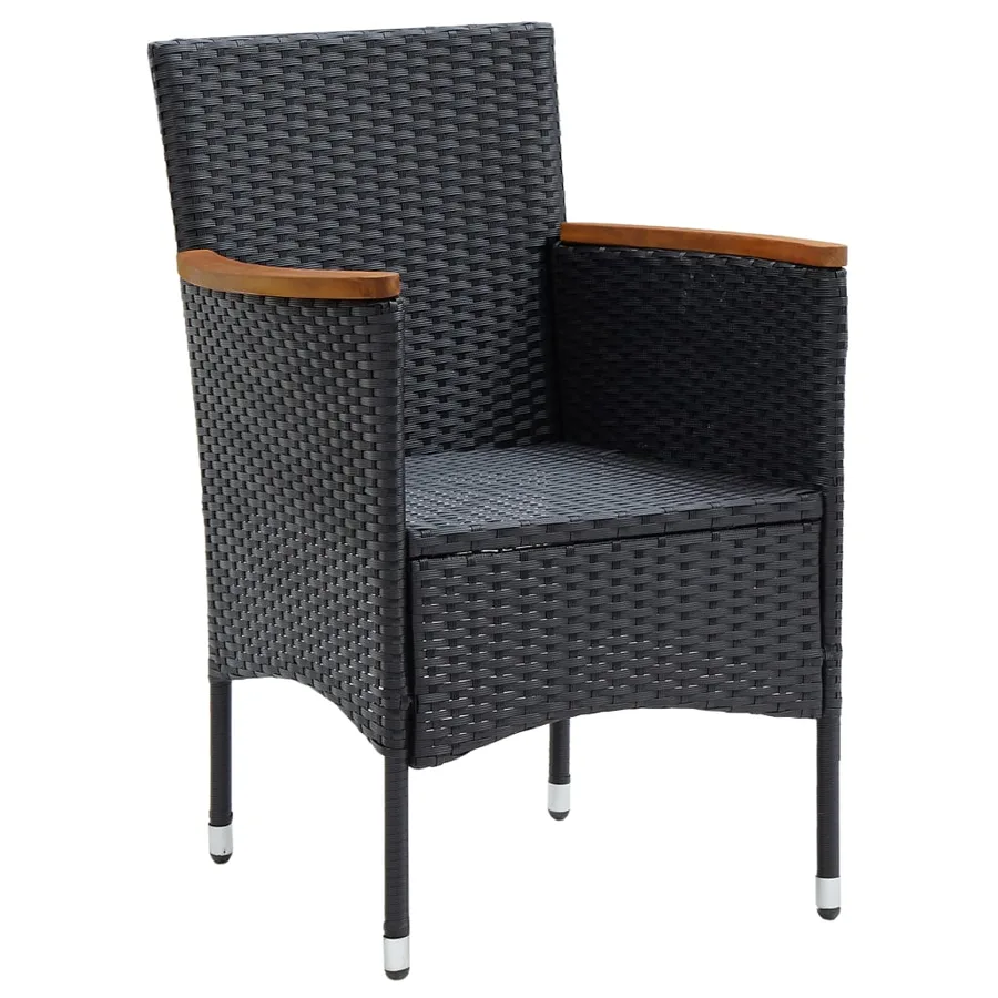 Ensemble à manger de jardin 5 pcs Noir - 5