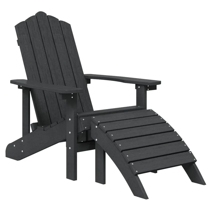 Chaises de jardin Adirondack repose-pied table PEHD Anthracite - 3