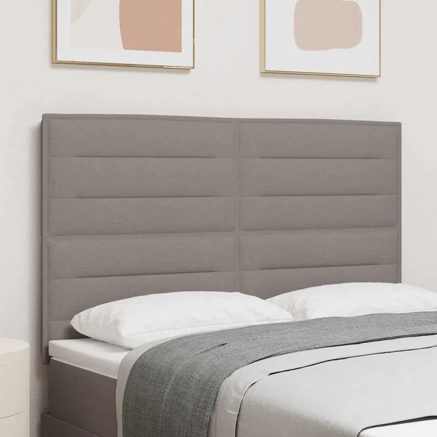 Tête de lit LED avec bandes LED Taupe 144 cm tissu