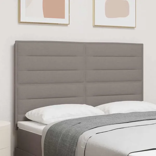 Tête de lit LED avec bandes LED Taupe 144 cm tissu