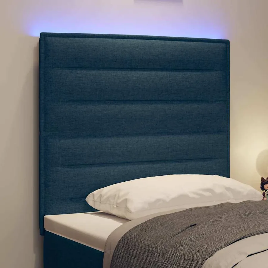 Tête de lit LED avec bandes LED Bleu 80 cm tissu - 4