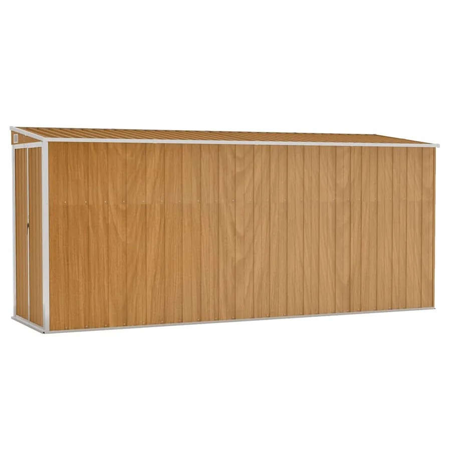 Abri de jardin mural marron 118 x 382 x 178 cm Acier galvanisé - 2
