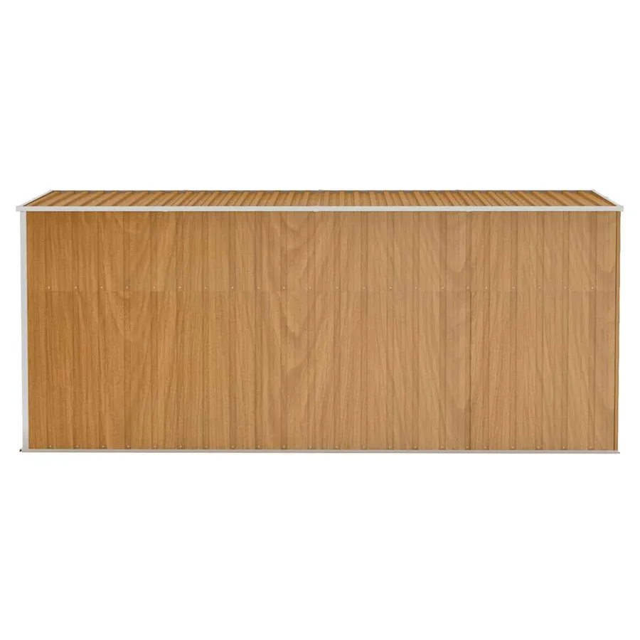 Abri de jardin mural marron 118 x 382 x 178 cm Acier galvanisé - 4
