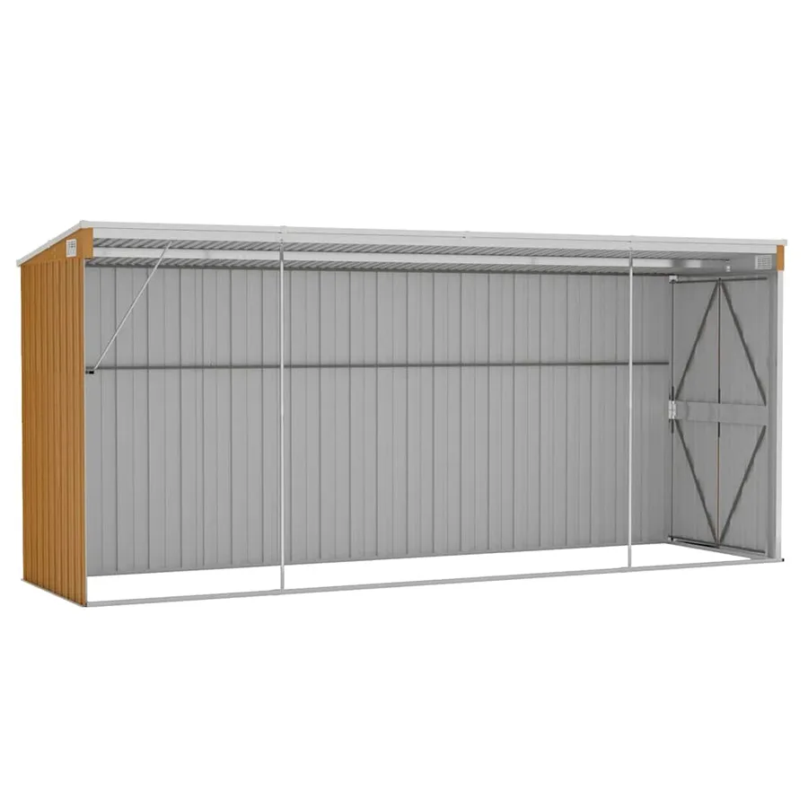 Abri de jardin mural marron 118 x 382 x 178 cm Acier galvanisé - 6