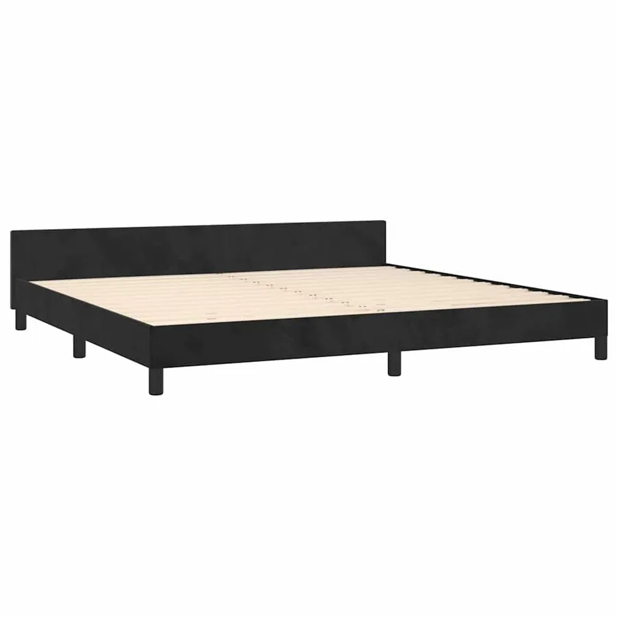 Cadre de lit sans matelas noir 200x200 cm velours - 4