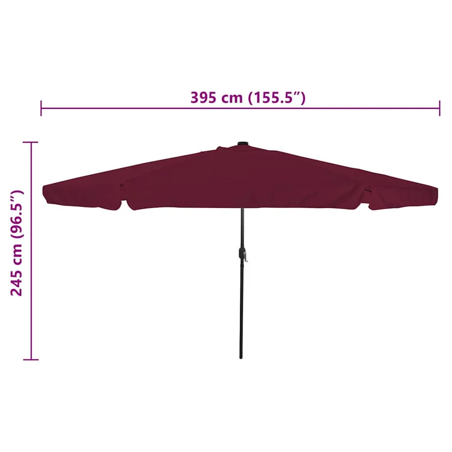 Parasol de jardin Bordeaux 395 x 395 x 245 cm Polyester - 8