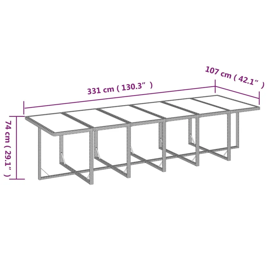 Ensemble à manger de jardin coussins 17pcs Résine tressée Beige - 13