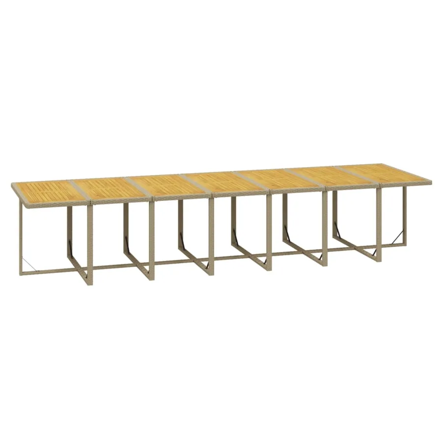 Ensemble à manger de jardin coussins 19pcs Beige Résine tressée - 7