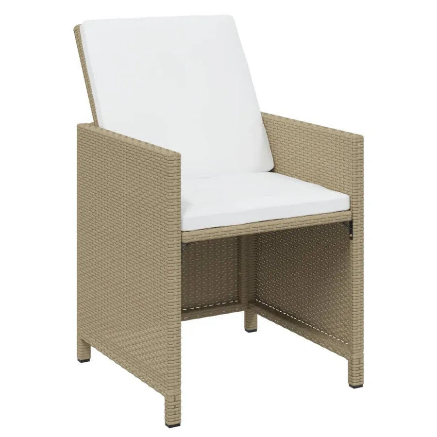 Ensemble à manger de jardin coussins 13pcs Résine tressée Beige - 5