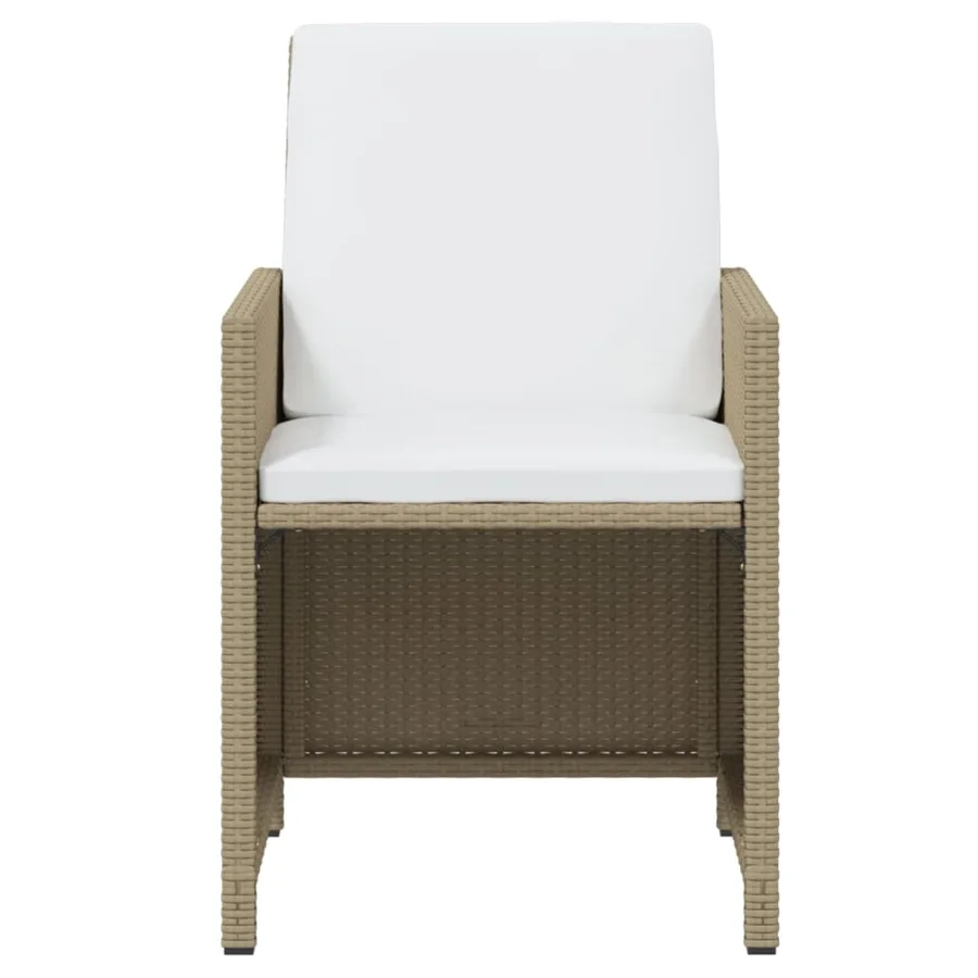 Ensemble à manger de jardin coussins 13pcs Résine tressée Beige - 6