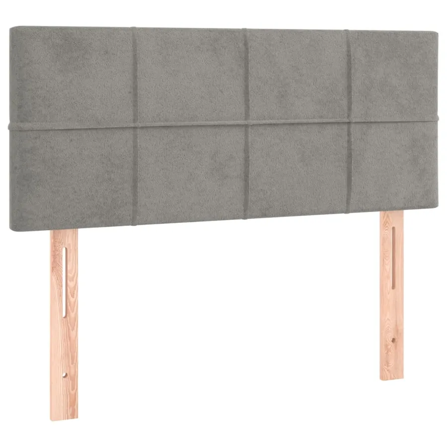 Sommier à lattes de lit et matelas et LED Gris clair 90x200 cm - 7