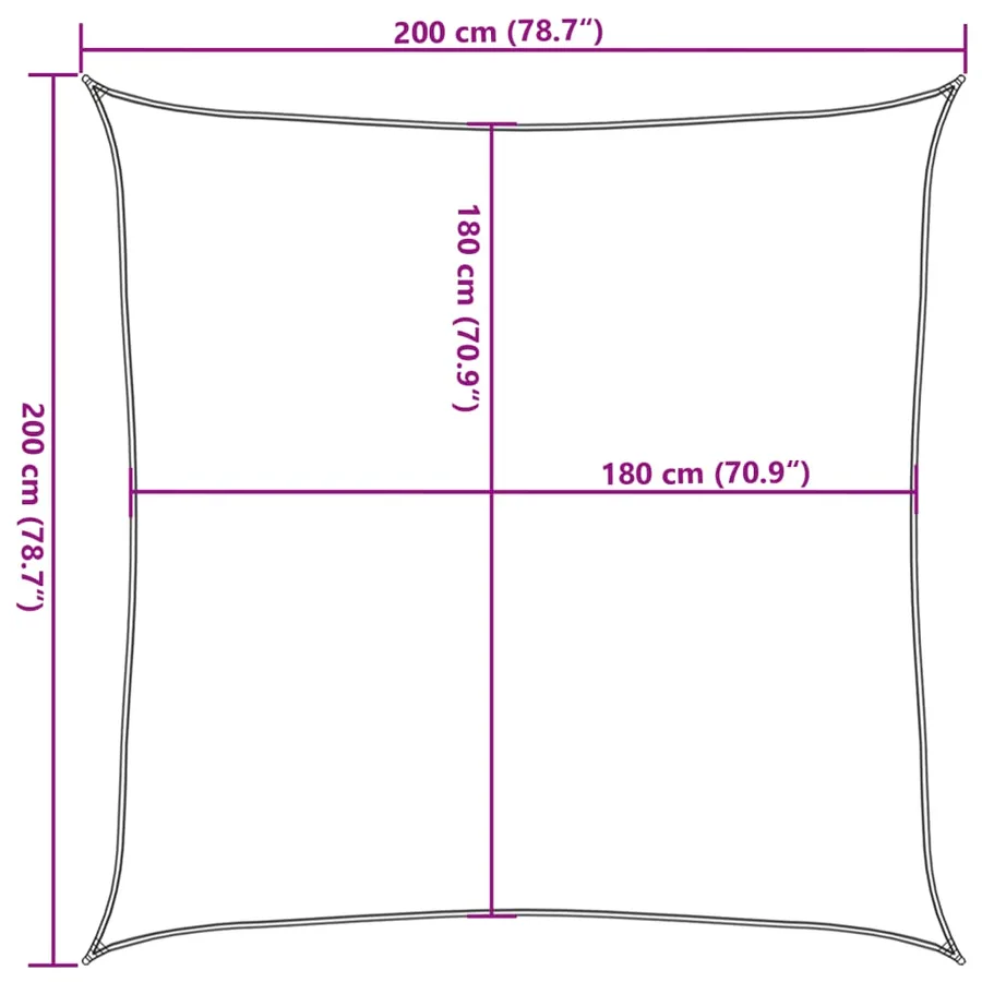 Voile d'ombrage 160 g/m² Terre cuite 2x2 m PEHD - 10