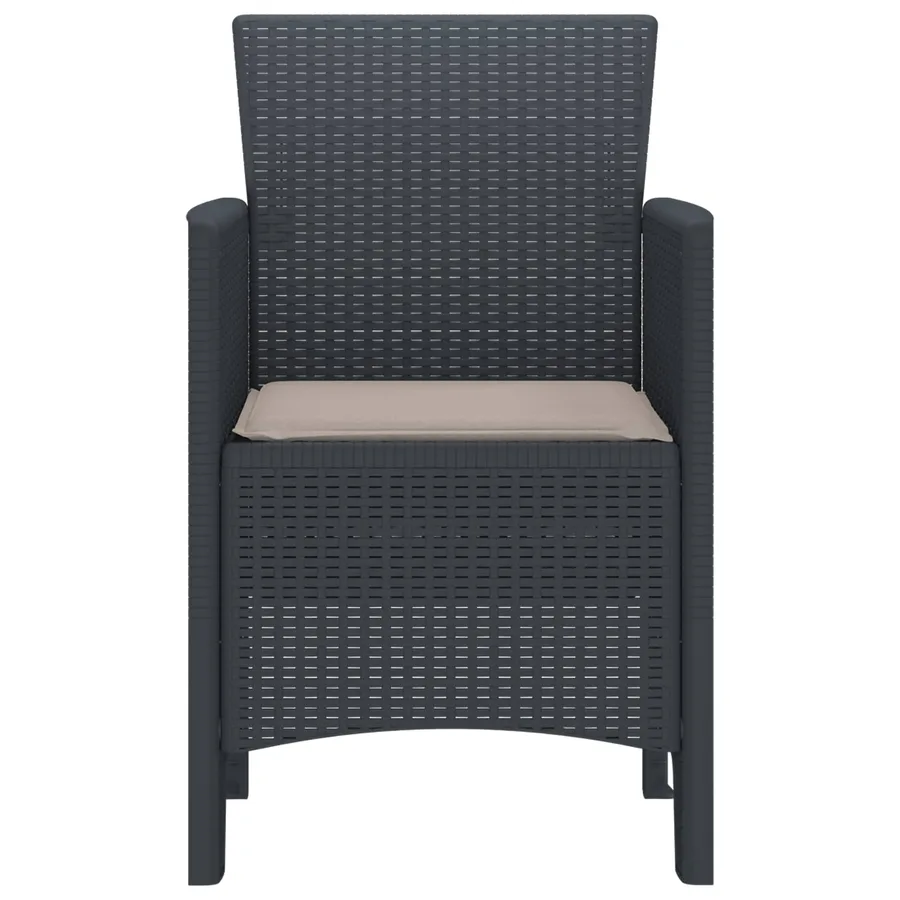 Chaise de jardin 2 pcs Anthracite 53 x 49 x 85 cm Polypropylène - 3