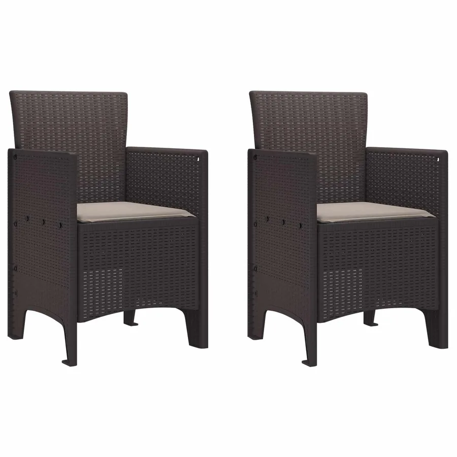 Chaise de jardin 2 pcs Marron 53 x 49 x 85 cm Polypropylène