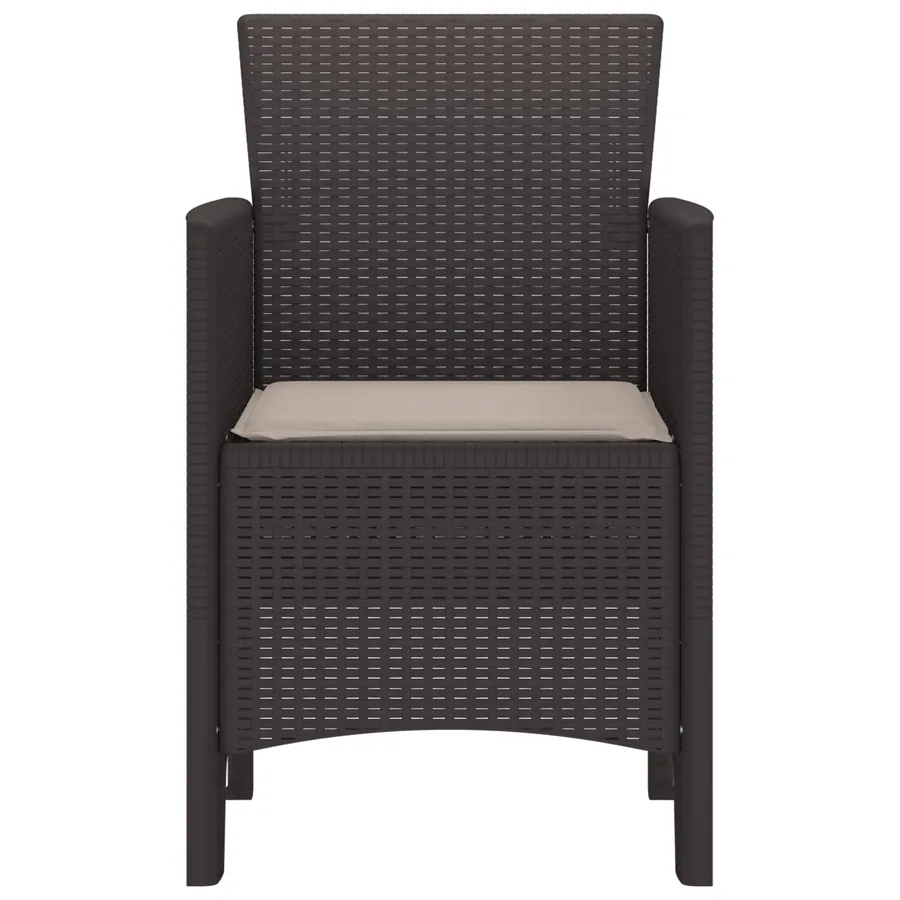 Chaise de jardin 2 pcs Marron 53 x 49 x 85 cm Polypropylène - 3