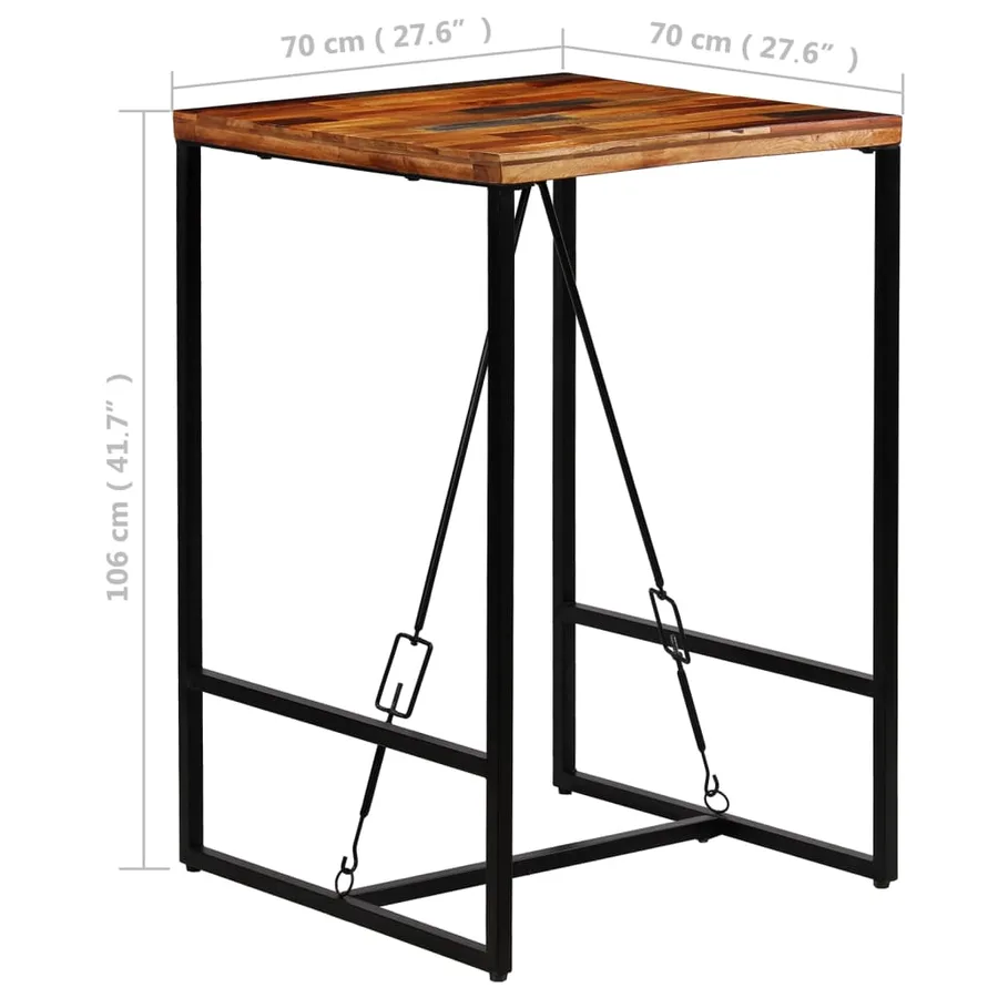 Table de bar Bois de récupération massif 70x70x106 cm - 8