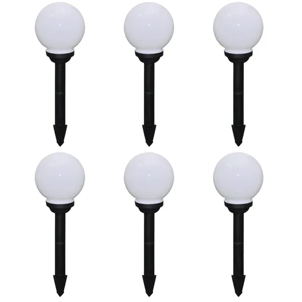 6 pcs Lampes d'allée d'extérieur à LED 20 cm et piquet au sol