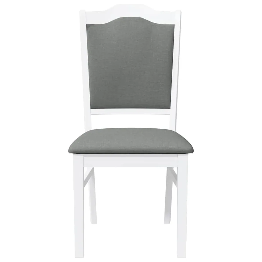 Chaises de salle à manger avec coussins (2 pcs) bois massif blanc caoutchouc - 5