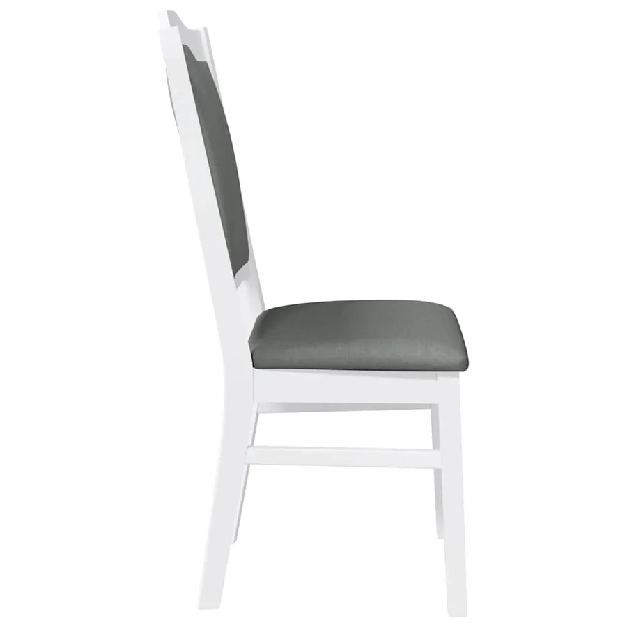 Chaises de salle à manger avec coussins (2 pcs) bois massif blanc caoutchouc - 6