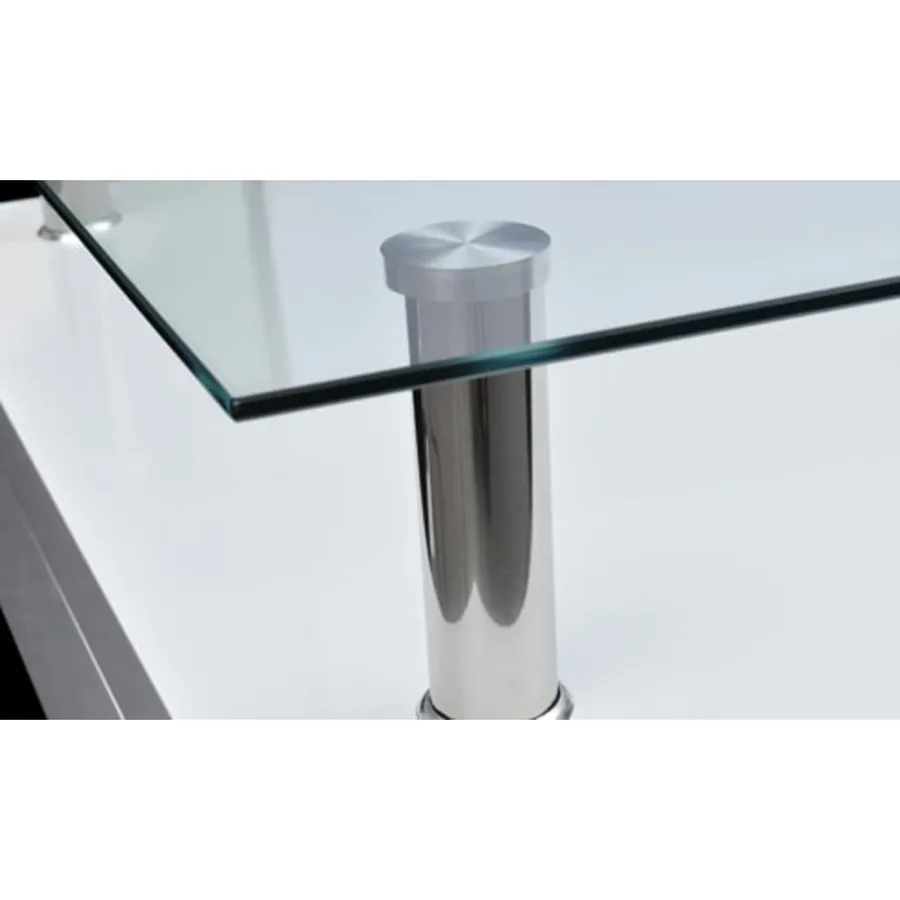 Table basse avec dessus de table en verre Blanc - 3