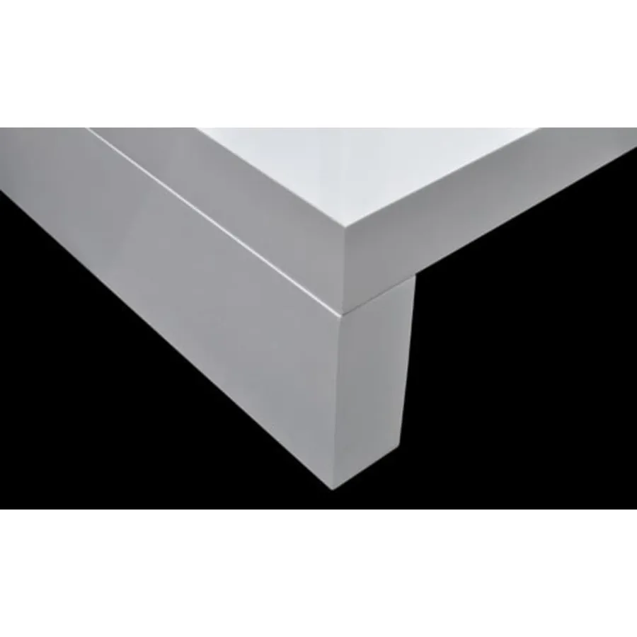 Table basse avec dessus de table en verre Blanc - 4