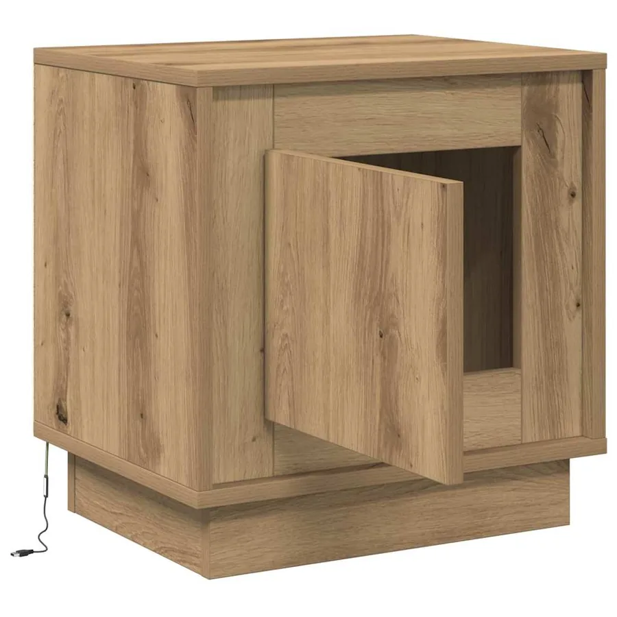 Cabinet de chevet 2 pc Chêne artisanal 44 x 34,5 x 45 cm - 7
