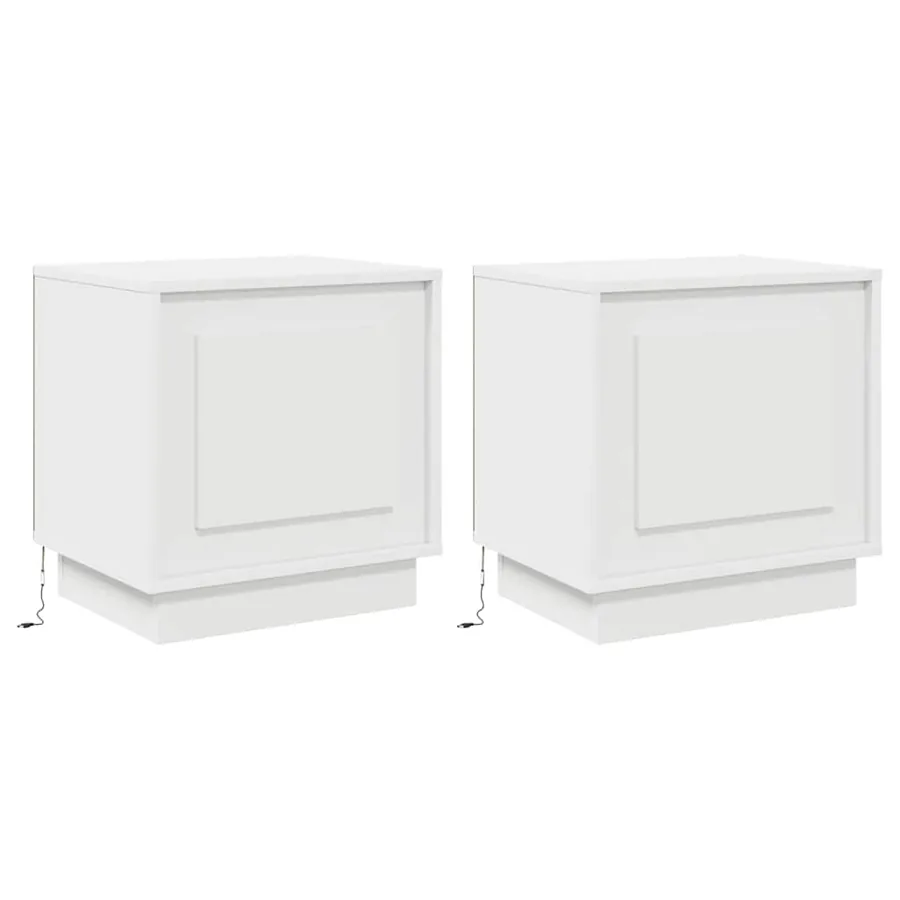 Cabinet de chevet 2 pcs Blanc 44 x 34,5 x 45 cm - 2