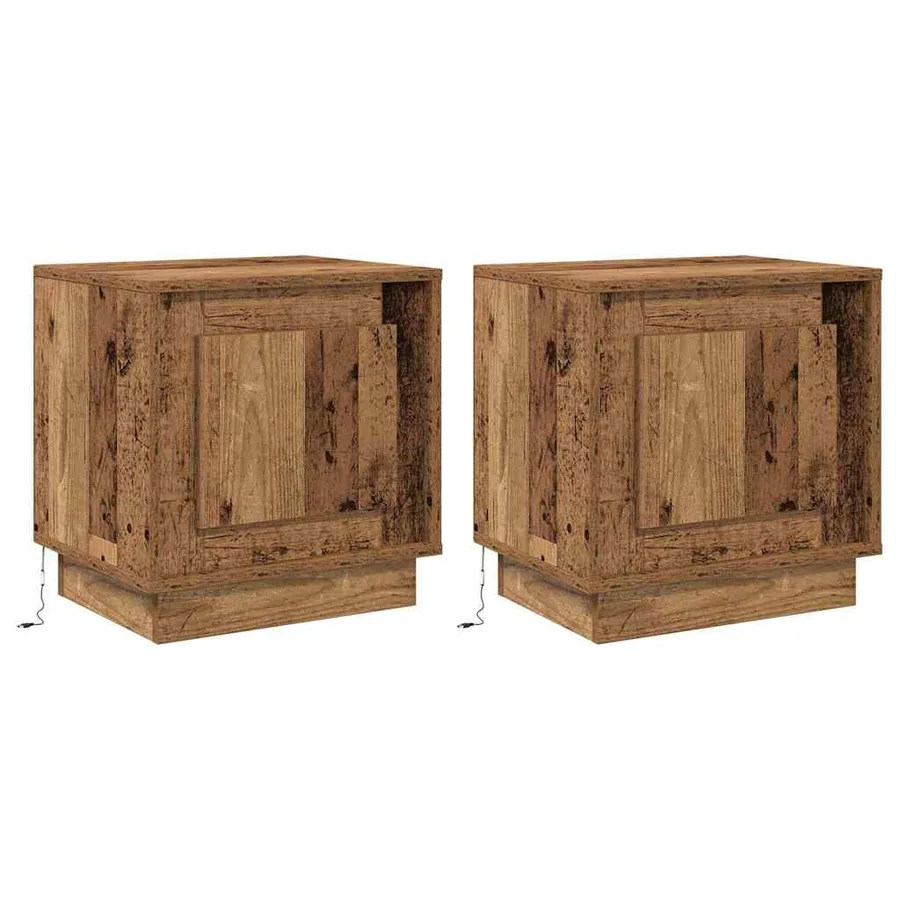Cabinet de chevet 2 pcs Bois ancien 44 x 34,5 x 45 cm - 2