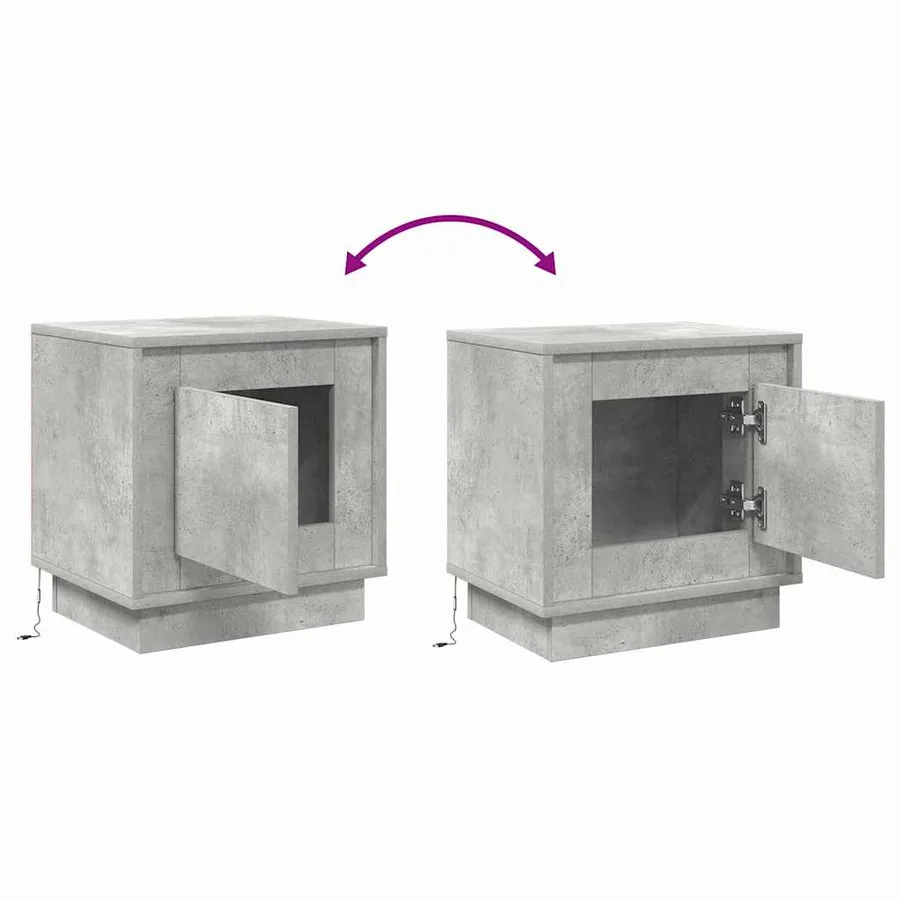 Cabinet de chevet Gris béton 44 x 34,5 x 45 cm - 13