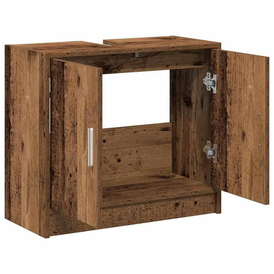 Cabinet de salle de bain avec porte Bois Ancien 63 x 29 x 55 cm - 5