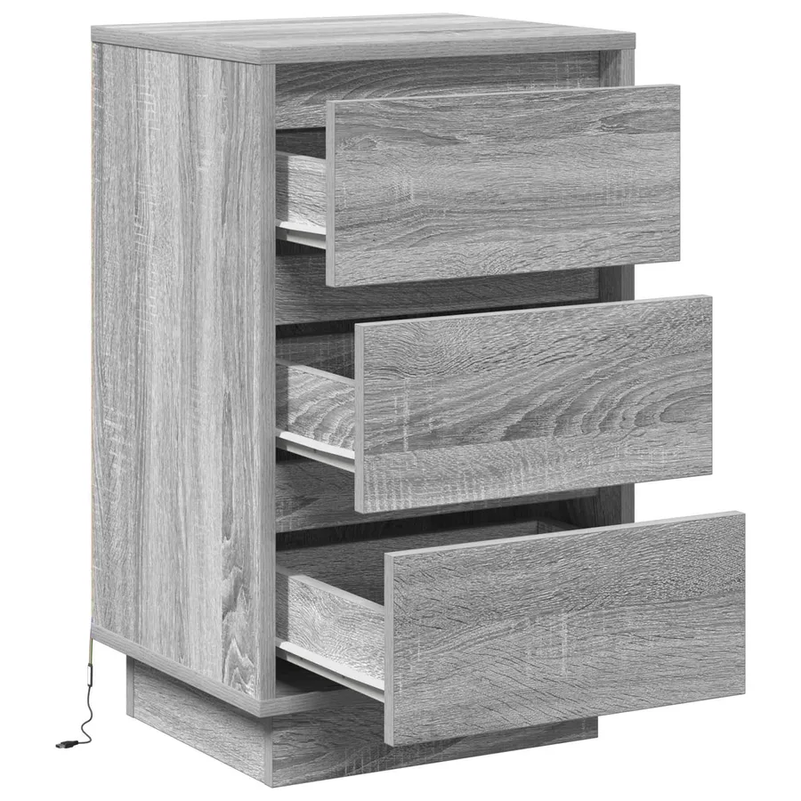 Cabinet de chevet Gris 39 x 34,5 x 65 cm Bois d'ingénierie - 5