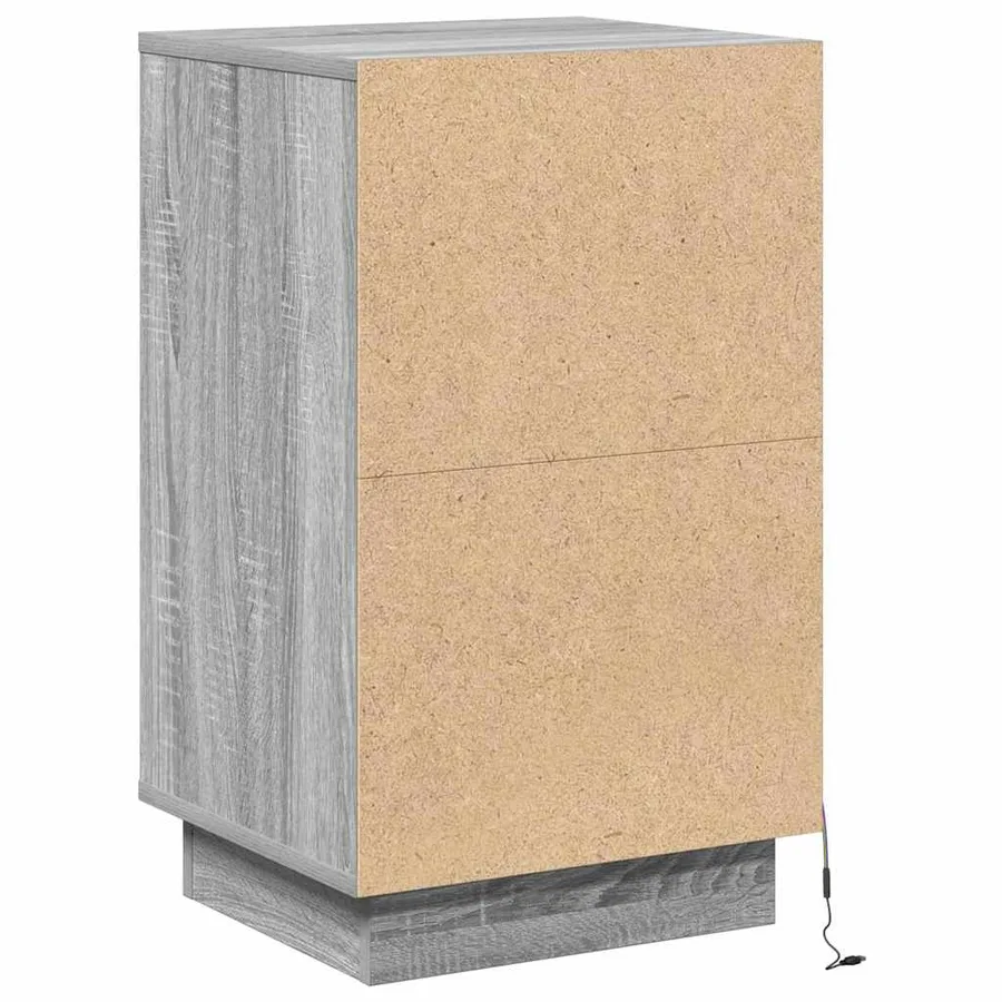 Cabinet de chevet Gris 39 x 34,5 x 65 cm Bois d'ingénierie - 9