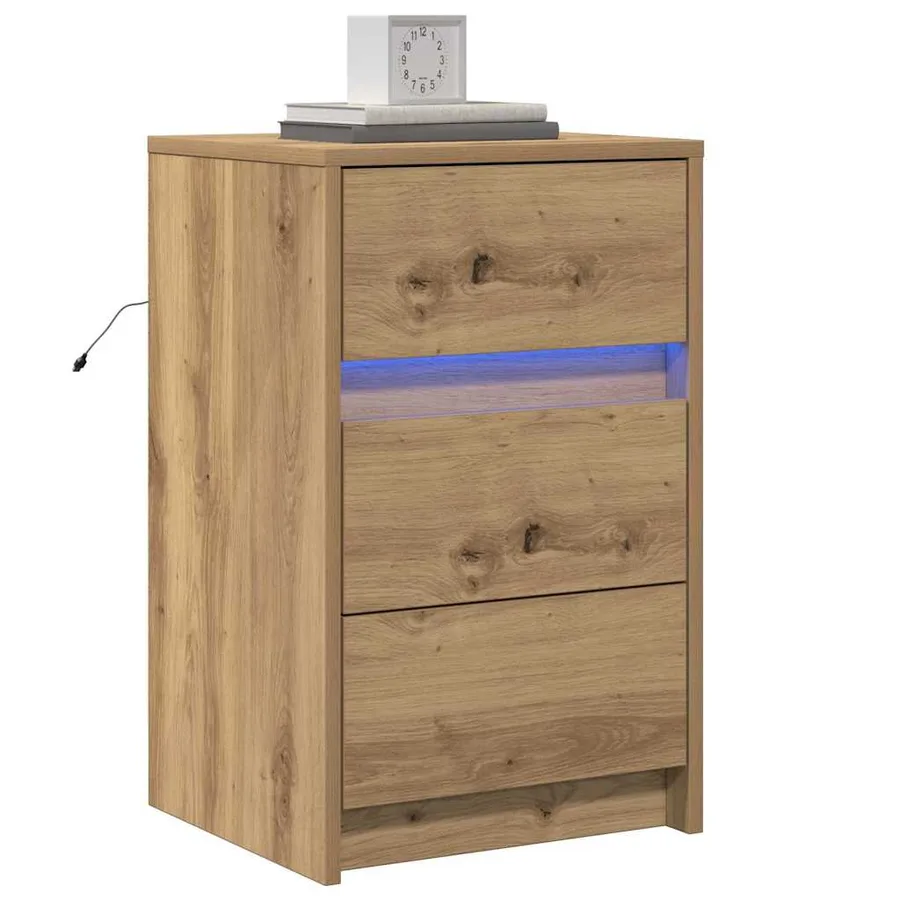 Cabinet de chevet Chêne artisanal 38 x 34 x 61 cm - 3