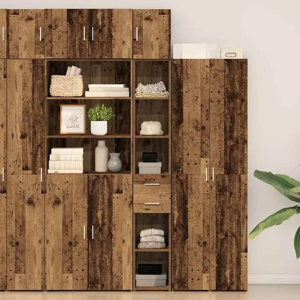 Armoire de rangement 2 pcs Bois ancien 30 x 42,5 x 225 cm
