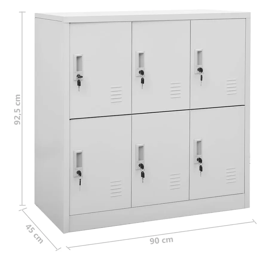 Armoires à casiers 5 pcs Gris clair 90x45x92,5 cm Acier - 9