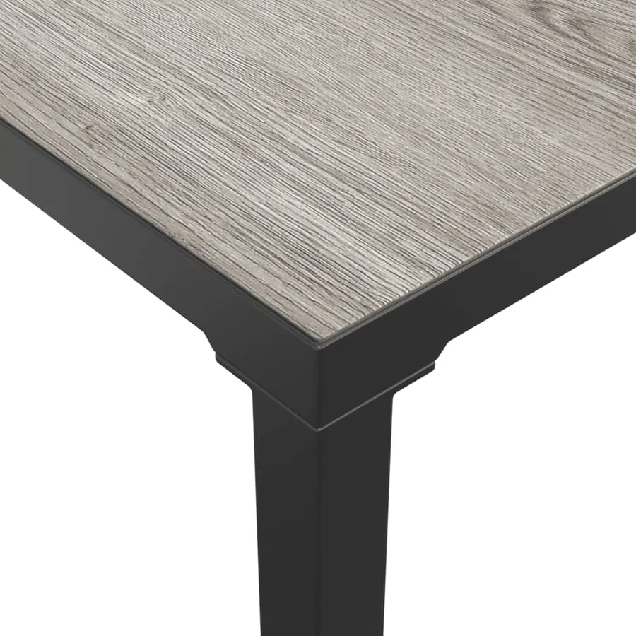 Salon de jardin 6 pcs noir et gris résine tressée - 10