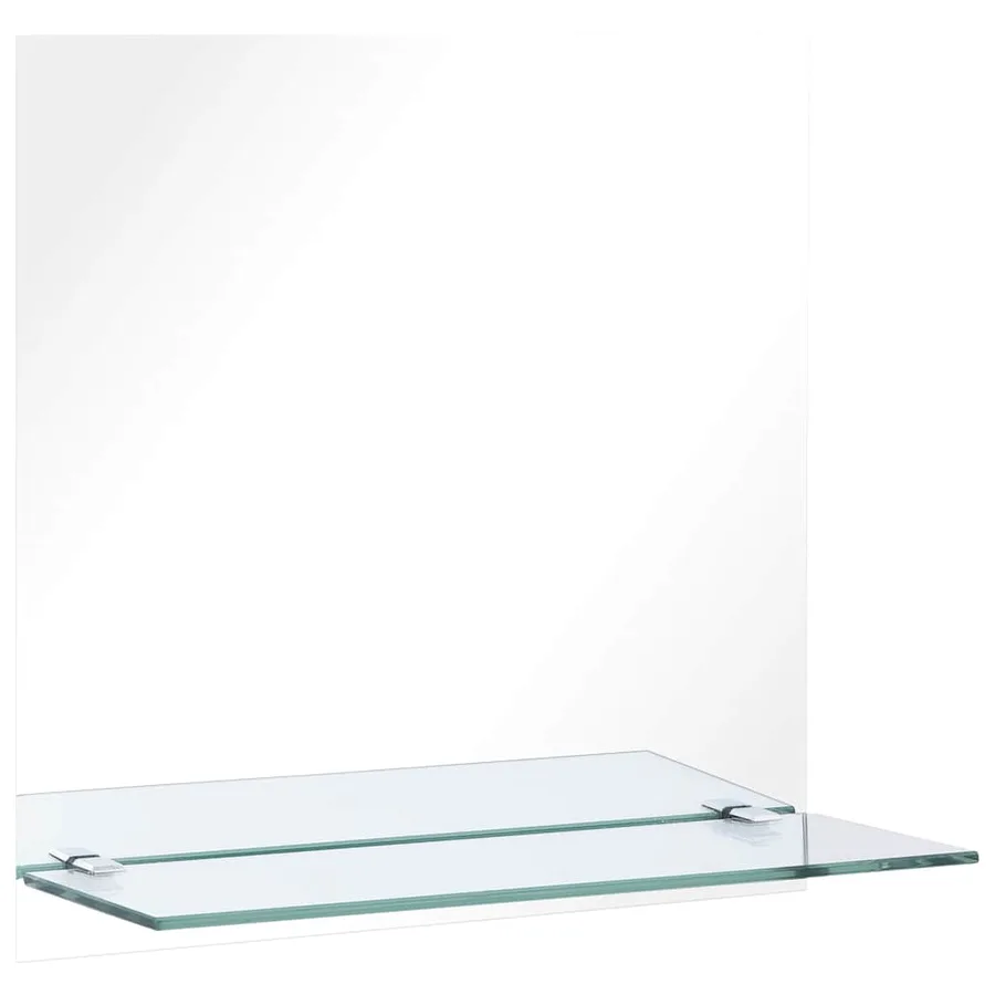 Miroir mural avec étagère 40x40 cm Verre trempé - 2