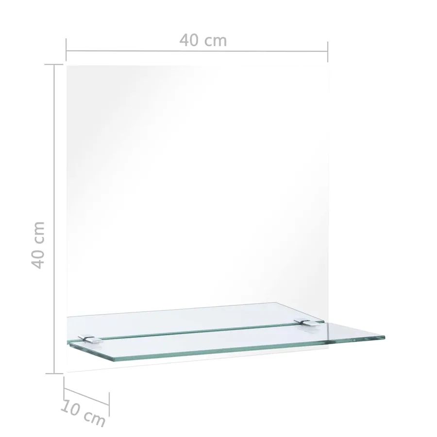 Miroir mural avec étagère 40x40 cm Verre trempé - 6