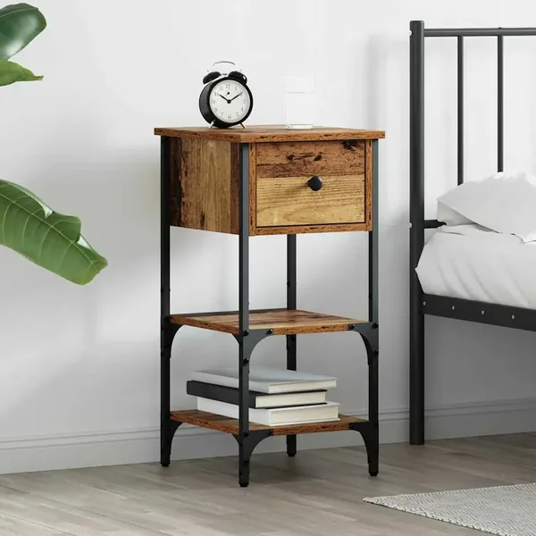 Cabinet de chevet Marron 33,5 x 36 x 70 cm Bois d’ingénierie