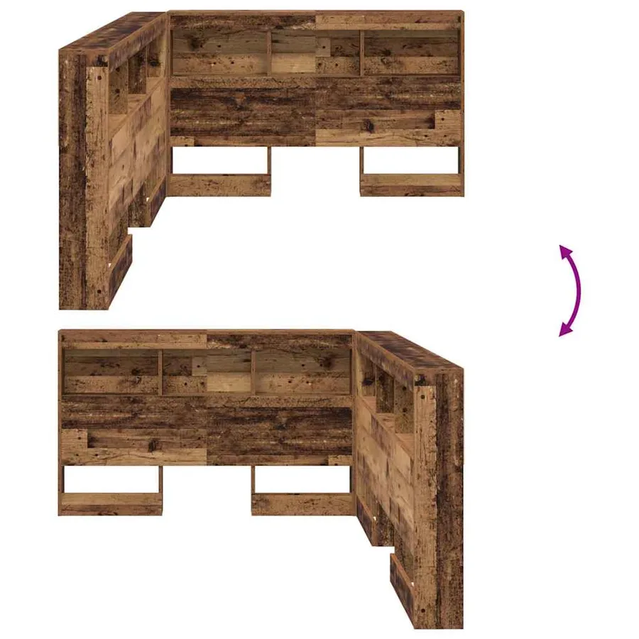 Tête de lit de rangement Bois Ancien 120 cm Bois d'ingénierie - 10
