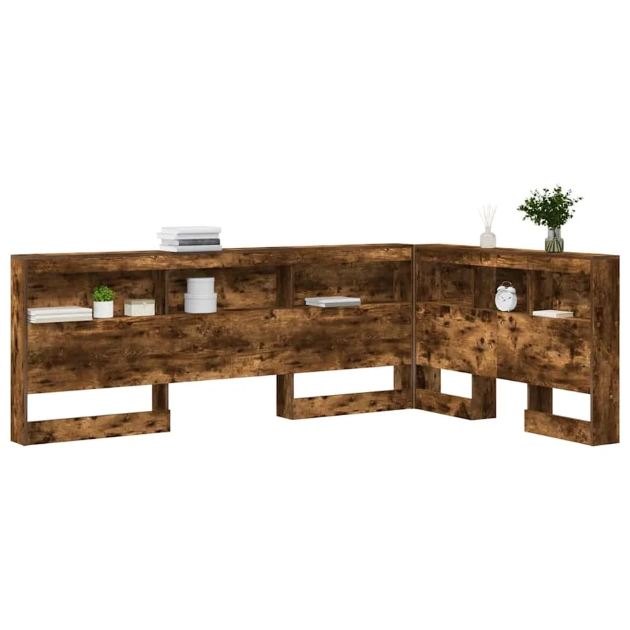 Tête de lit de rangement Chêne fumé 120 cm Bois d'ingénierie - 3