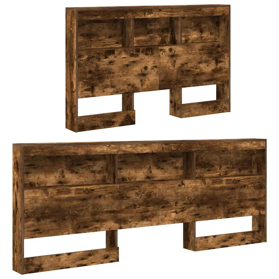 Tête de lit de rangement Chêne fumé 120 cm Bois d'ingénierie - 5