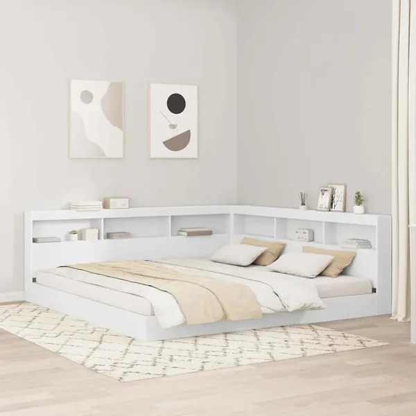 Tête de lit de rangement Blanc 200 cm Bois d'ingénierie