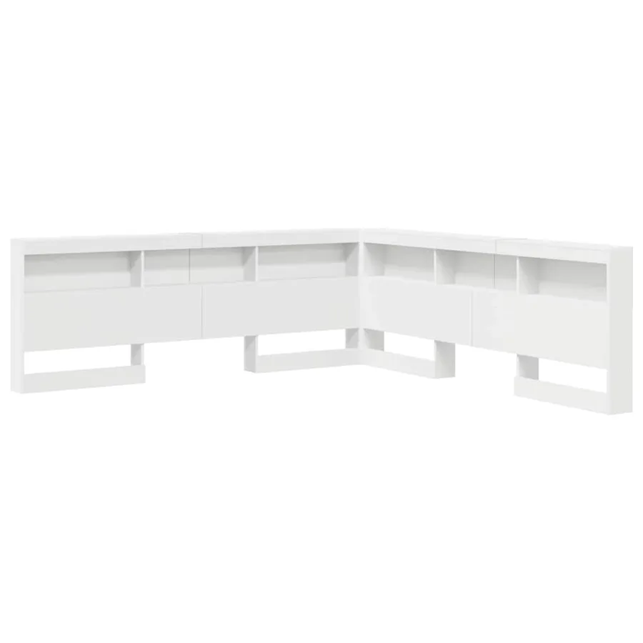 Tête de lit de rangement Blanc 200 cm Bois d'ingénierie - 2