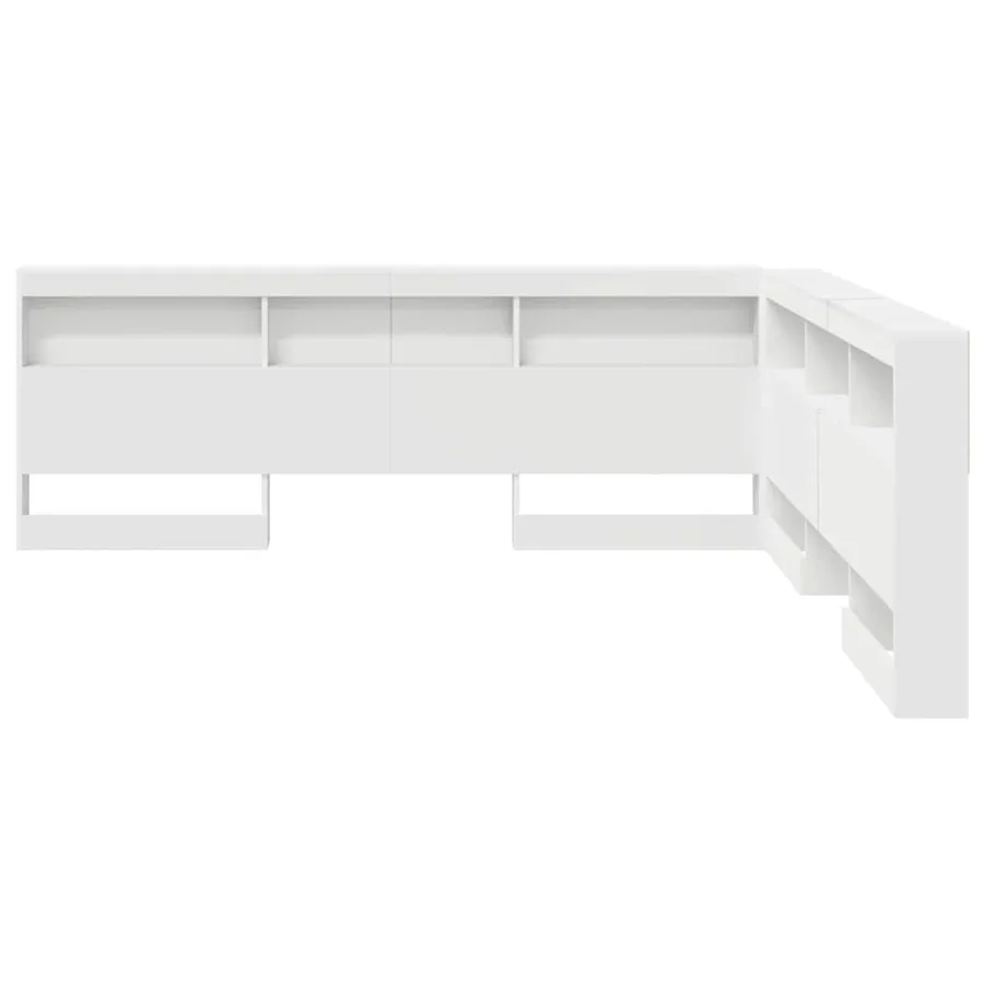 Tête de lit de rangement Blanc 200 cm Bois d'ingénierie - 6
