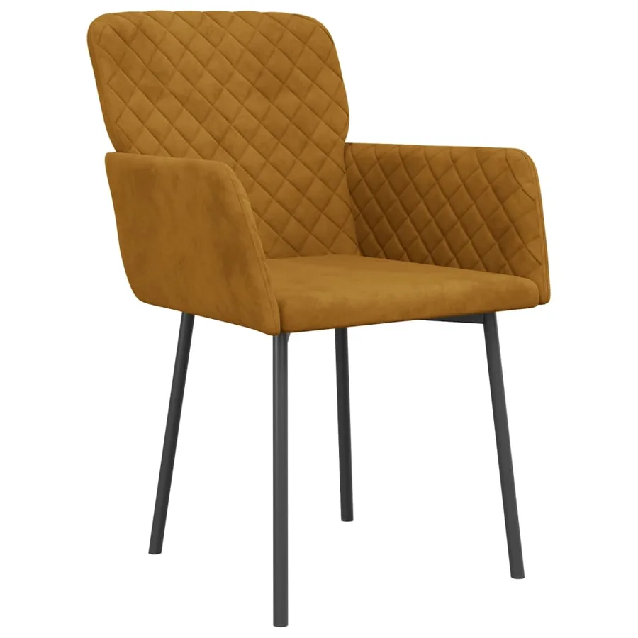 Chaises à manger lot de 2 Marron Velours - 3