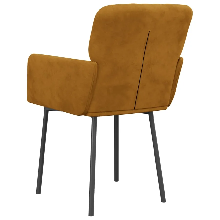 Chaises à manger lot de 2 Marron Velours - 6