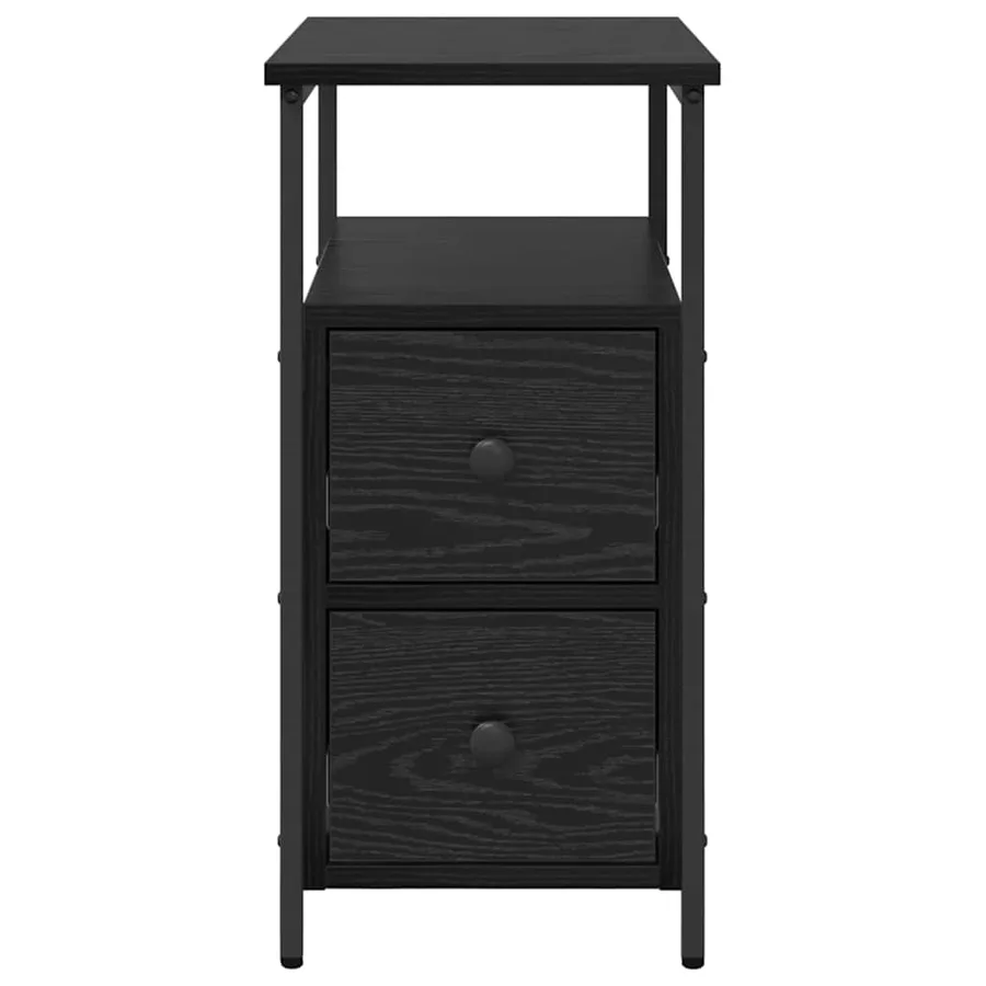 Cabinet de chevet avec tiroir 2 pcs Chêne noir 30 x 60 x 60 cm - 7