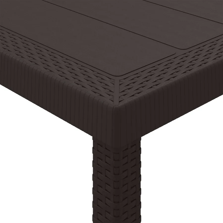 Table de Jardin Marron 100 x 100 x 73 cm polyrotin - 5